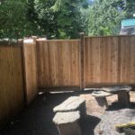 new fence and stone seats